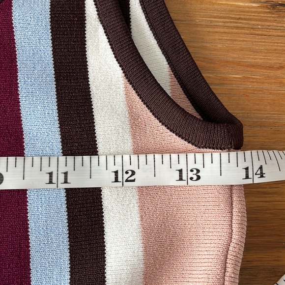 $428 Ronny Kobo Arielle Striped Bodycon Knit Mini Dress Retro 90s - Picture 9 of 12